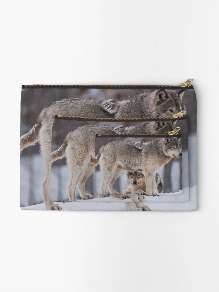 Thumbnail 2 of 4, Zipper Pouch, Timber Wolves designed and sold by WolvesOnly.