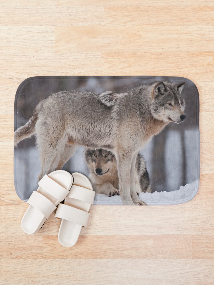 Thumbnail 1 of 6, Bath Mat, Timber Wolves designed and sold by WolvesOnly.