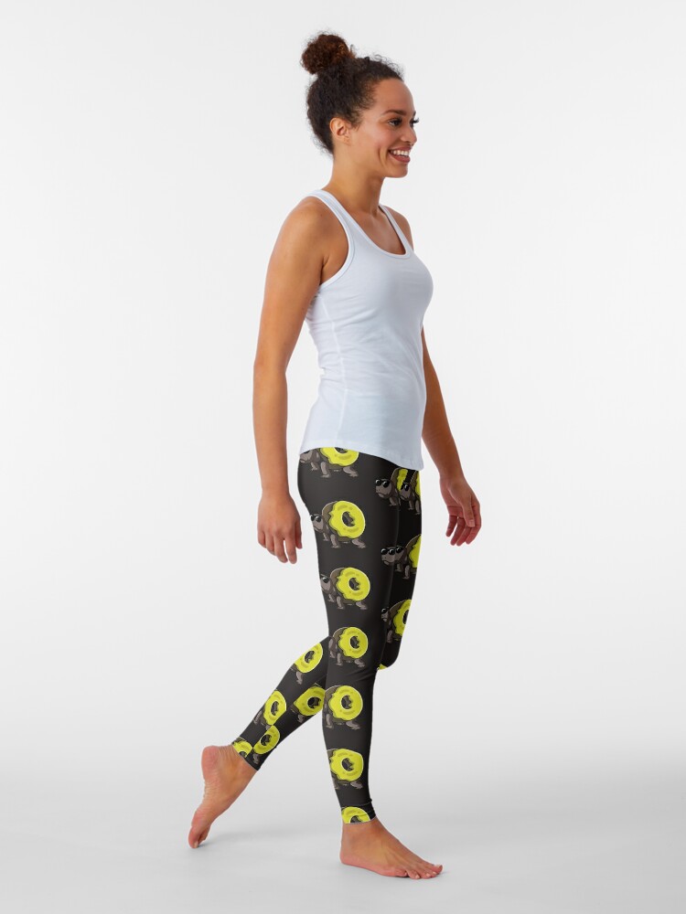Discover Funny Turtle With A Donut On His Back Leggings