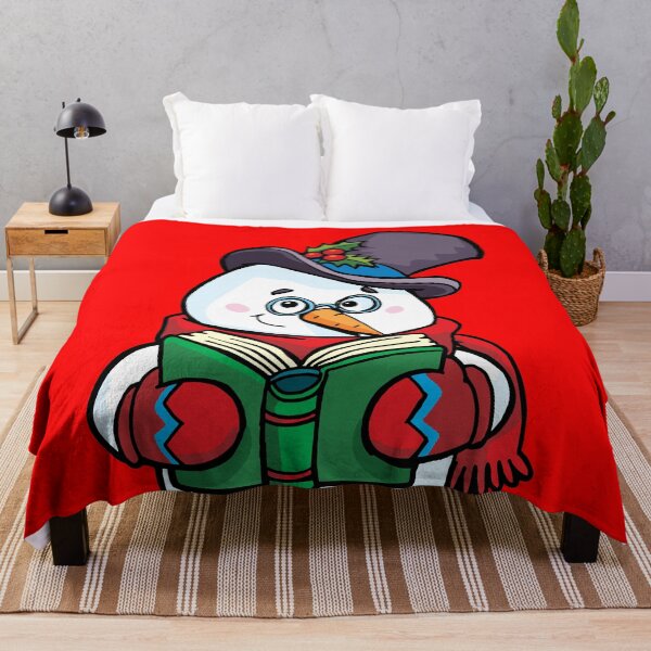 Item preview, Snowman holds a book in front of him and reads with a smile designed and sold by duxpavlic.