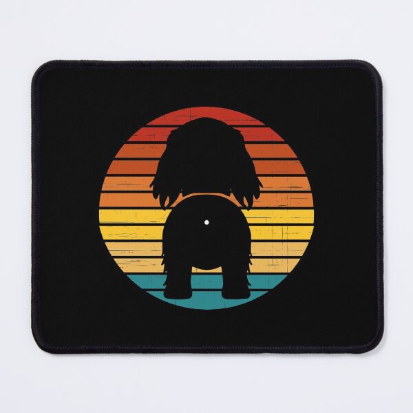 Item preview, Retro Sunset Long Haired Mutt Dog Butt designed and sold by PeachesMommy.