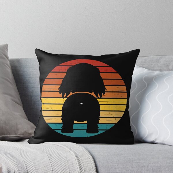 Item preview, Retro Sunset Long Haired Mutt Dog Butt designed and sold by PeachesMommy.