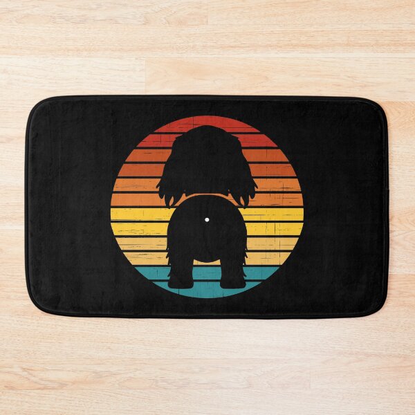 Item preview, Retro Sunset Long Haired Mutt Dog Butt designed and sold by PeachesMommy.