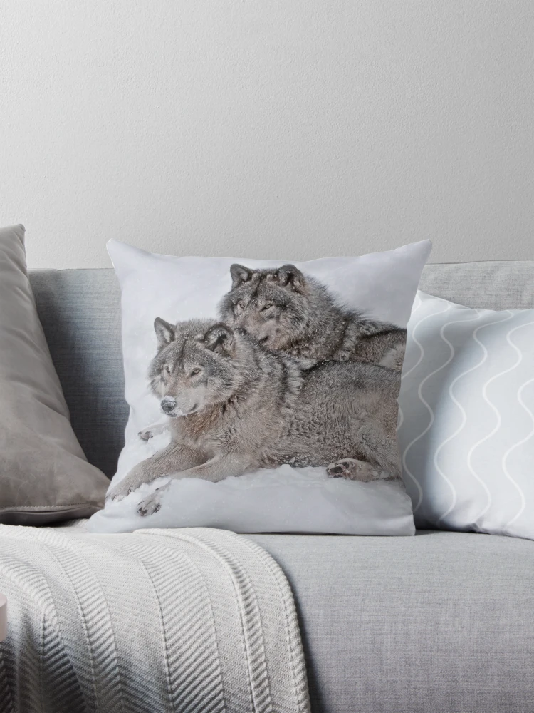 Thumbnail 1 of 4, Pillow, Timber Wolves designed and sold by WolvesOnly.