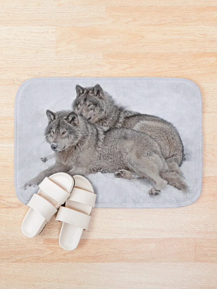 Thumbnail 1 of 6, Bath Mat, Timber Wolves designed and sold by WolvesOnly.