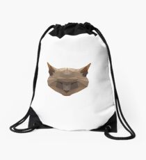 Low Poly Cat Drawstring Bag