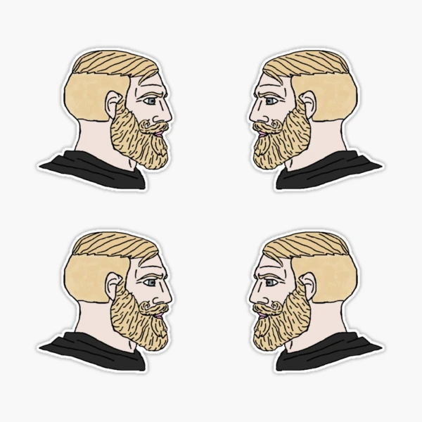 Chad Meme Face Sticker for Sale by EtherSales