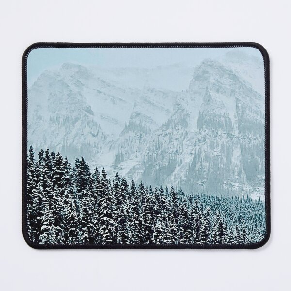 Item preview, pine trees in snow, mountain covered snow nature landscape designed and sold by Mo2mo.