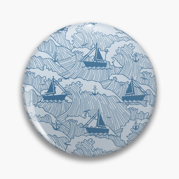 Artikelvorschau, Schiff im Blue Sea Waves-Muster entworfen und verkauft von Vimbuy.