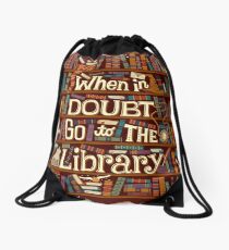 Go to the library Drawstring Bag