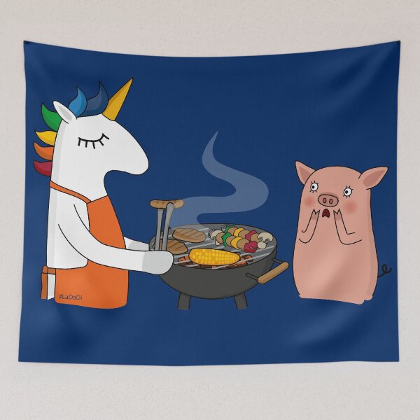 Item preview, Barbecue Unicorn & Schwartie designed and sold by LaDaDi.