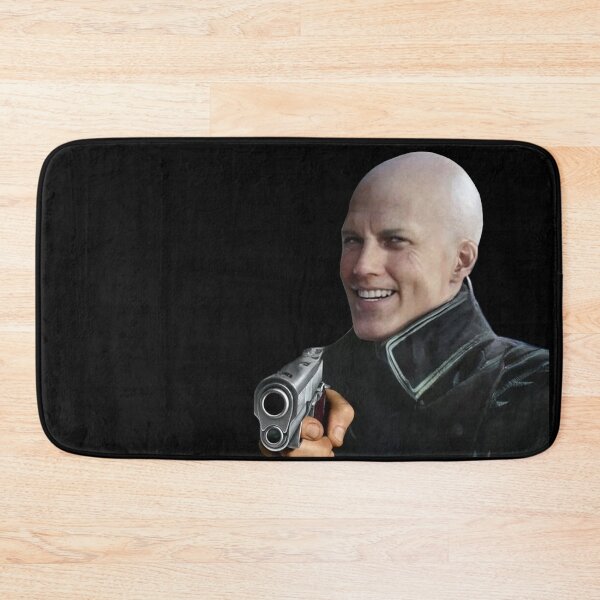 Item preview, Bald Vergil pointing a gun - blursed Devil May Cry funny face meme designed and sold by KefrostDs.