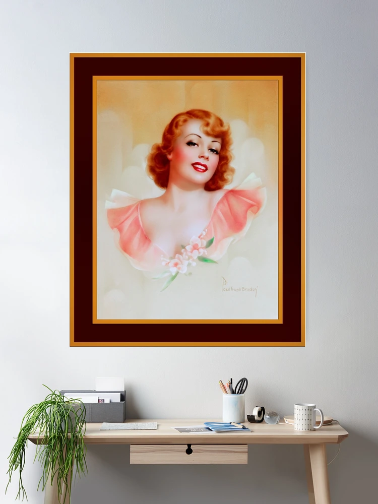 Bòidhchead Ameireaganach le Pearl Fush Brudon 2 An All American Beauty by Pearl Frush Brudon Vintage Xzendor7 Old Masters Reproductions Room Decor Poster Art Print
