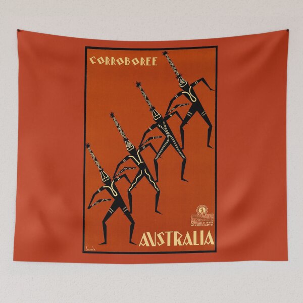 Item preview, AUSTRALIA CORROBOREE; Vintage Travel Advertising Print designed and sold by posterbobs.