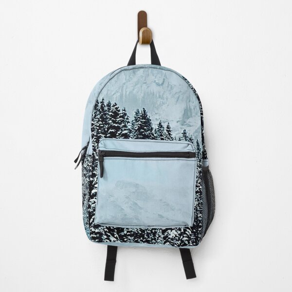 Item preview, pine trees in snow, mountain covered snow nature landscape designed and sold by Mo2mo.