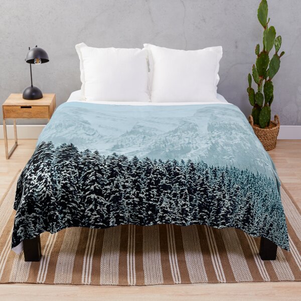 Item preview, pine trees in snow, mountain covered snow nature landscape designed and sold by Mo2mo.