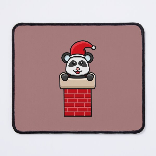 Item preview, Sticker and Label Of Cute Baby Panda On chimney house and wearing Santa Hat. designed and sold by tedykurniawan12.