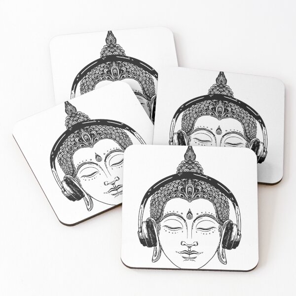 Item preview, Chilling Buddha DJ with headphones listening music zen meditation designed and sold by Byfab.