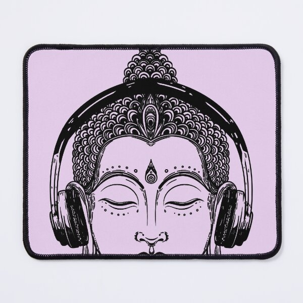 Item preview, Chilling Buddha DJ with headphones listening music zen meditation designed and sold by Byfab.