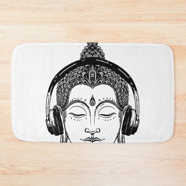 Item preview, Chilling Buddha DJ with headphones listening music zen meditation designed and sold by Byfab.
