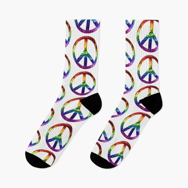 Artikelvorschau, Regenbogen-Disco-Friedenszeichen der 1970er Jahre entworfen und verkauft von Deborah Camp.