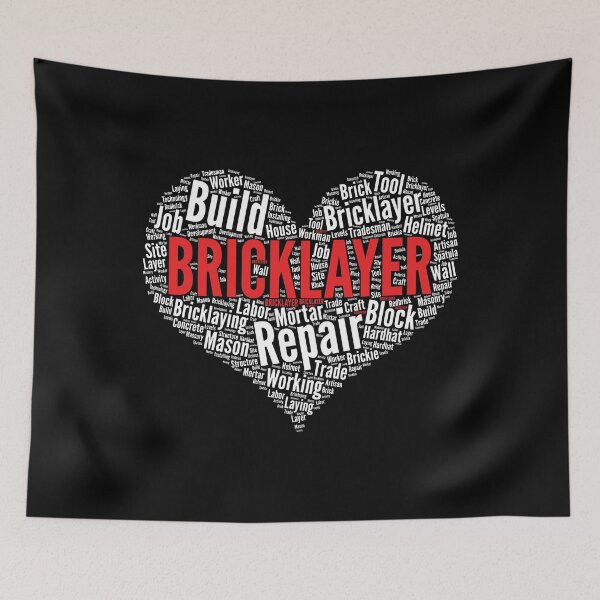 Item preview, Bricklayer Heart Shape Word Cloud Design Labor Worker graphic designed and sold by theodoros20.