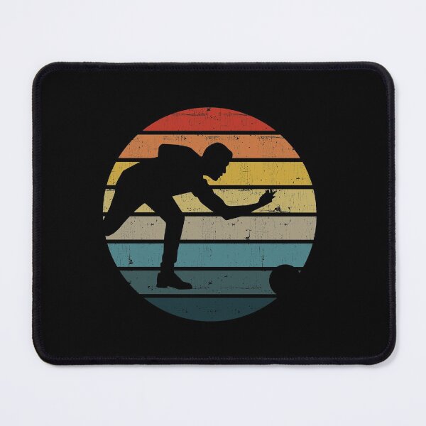 Item preview, Bowling Silhouette On A Distressed Retro Sunset print designed and sold by theodoros20.