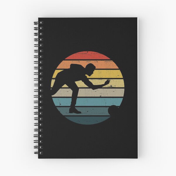 Item preview, Bowling Silhouette On A Distressed Retro Sunset print designed and sold by theodoros20.