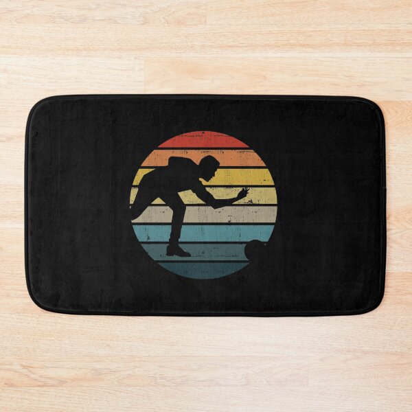 Item preview, Bowling Silhouette On A Distressed Retro Sunset print designed and sold by theodoros20.