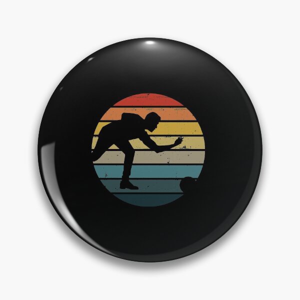 Item preview, Bowling Silhouette On A Distressed Retro Sunset print designed and sold by theodoros20.