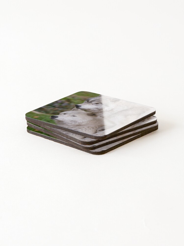Thumbnail 4 of 5, Coasters (Set of 4), Arctic Wolves designed and sold by WolvesOnly.