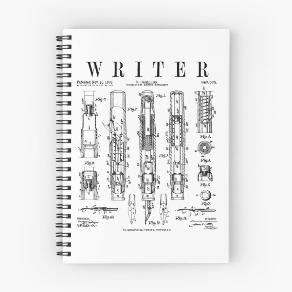 Item preview, Writer Author Novelist Fountain Pen Bookish Vintage Patent designed and sold by GrandeDuc.