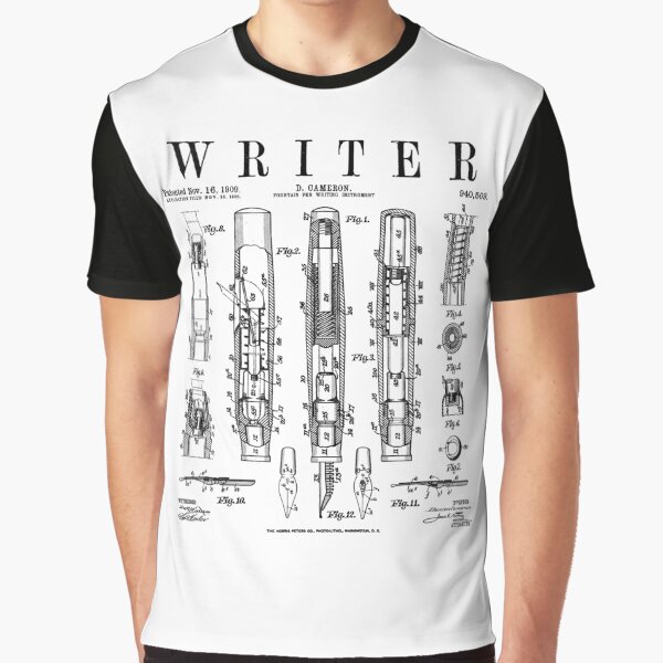 Item preview, Writer Author Novelist Fountain Pen Bookish Vintage Patent designed and sold by GrandeDuc.