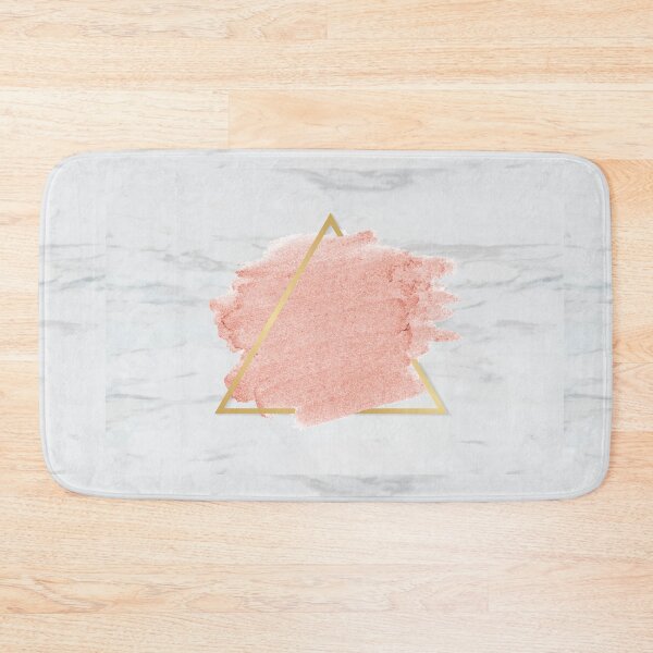 Item preview, White Marble & Pink Geometric Triangle designed and sold by newburyboutique.