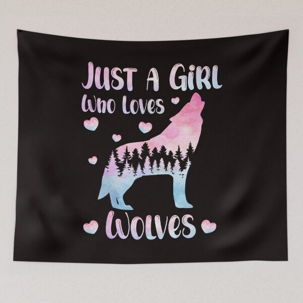 Item preview, Just a Girl Who Loves wolves Watercolor Cute wolf lover designed and sold by BobbieLane.
