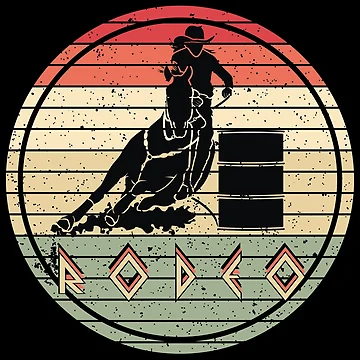 Artwork thumbnail, Western Rodeo Barrel Racer - Retro by handsoftime2020