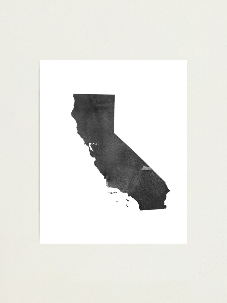 California Watercolor Print California State Map Us California Wall Art Office Decor Printable Art Grey Black White Modern Wall Art Home Photographic Print By Nathanmoore Redbubble