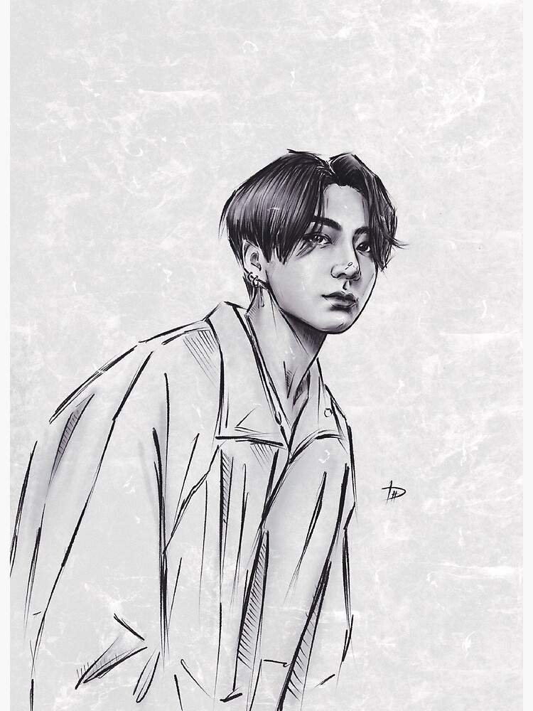 BTS Jungkook sketch style  Art Board Print for Sale by DaHaeHey