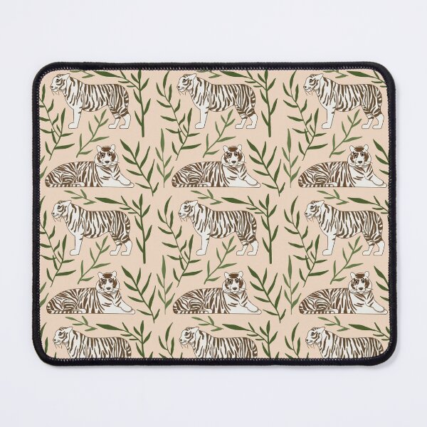 Item preview, White Bengal Tiger - Cute Tan and White Animal Illustration Pattern designed and sold by TheRainbowRoom.