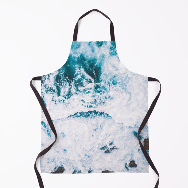 Item preview, Blue and foamy Ocean waves crashing on rocks top view designed and sold by HappyNoireArt.