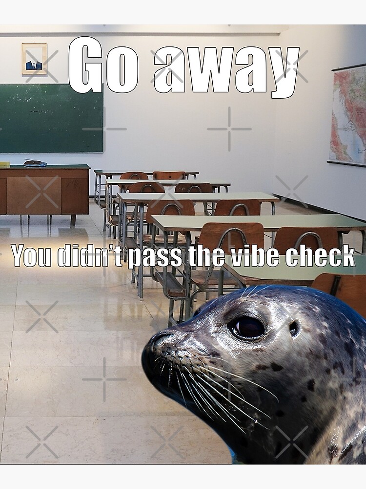 "You didn't pass the vibe check" Poster for Sale by TheBasedSeal ...