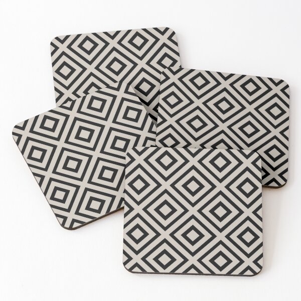 Item preview, Black and Taupe Tessellation Line Pattern 40 Pairs Diamond Vogel 2022 Popular Colour Palatine 0370 designed and sold by ColorOfTheYears.
