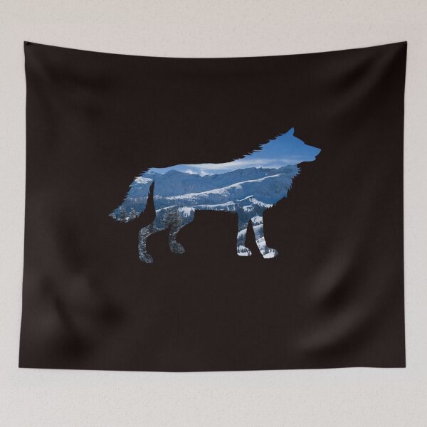 Item preview, Lone Wolf Survives The Mountain Silhouette Art designed and sold by MelisaElder.