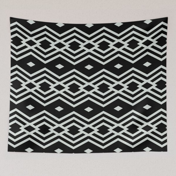 Item preview, Black and Blue Gray Stripe Diamond Pattern Pairs DV 2022 Popular Colour Mellow Blue 0468 designed and sold by ColorOfTheYears.
