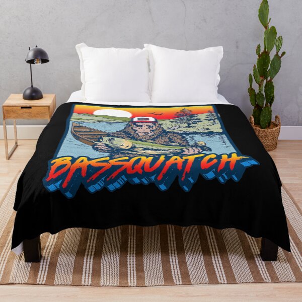 Item preview, Bassquatch! Funny Bass Fishing Sasquatch Retro 80s Fisherman T-Shirt designed and sold by EnglishBallard.