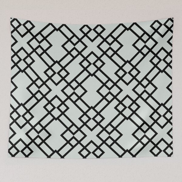 Item preview, Black and Blue Gray Minimal Line Art Pattern Pairs DV 2022 Popular Colour Mellow Blue 0468 designed and sold by ColorOfTheYears.