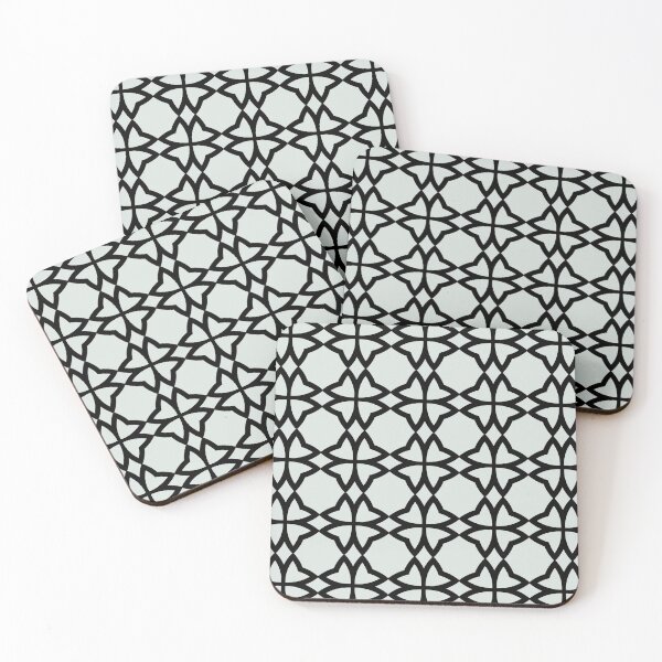 Item preview, Black and Blue Gray Symmetrical Flower Pattern Pairs DV 2022 Popular Colour Mellow Blue 0468 designed and sold by ColorOfTheYears.