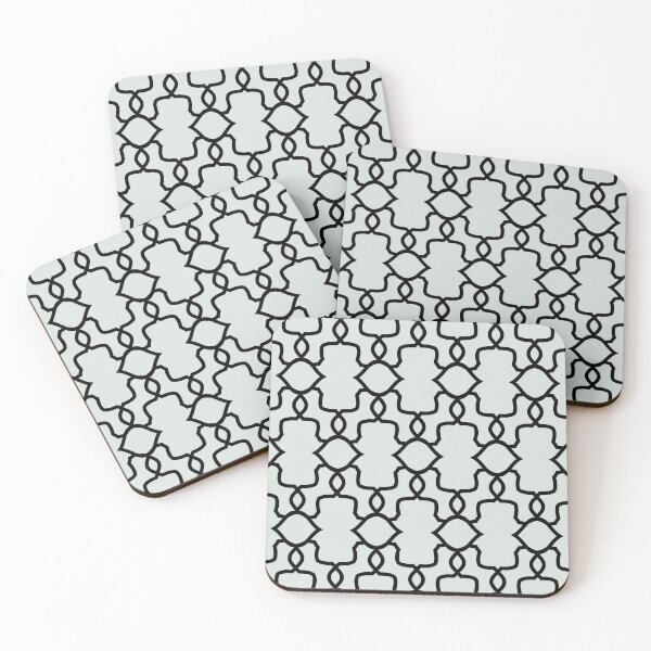 Item preview, Black and Blue Gray Ornamental Shape Pattern 4 Pairs DV 2022 Popular Colour Mellow Blue 0468 designed and sold by ColorOfTheYears.