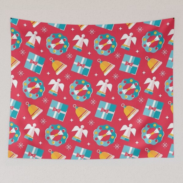 Item preview, Сhristmas mood on red background with angels designed and sold by TrendyThings37.