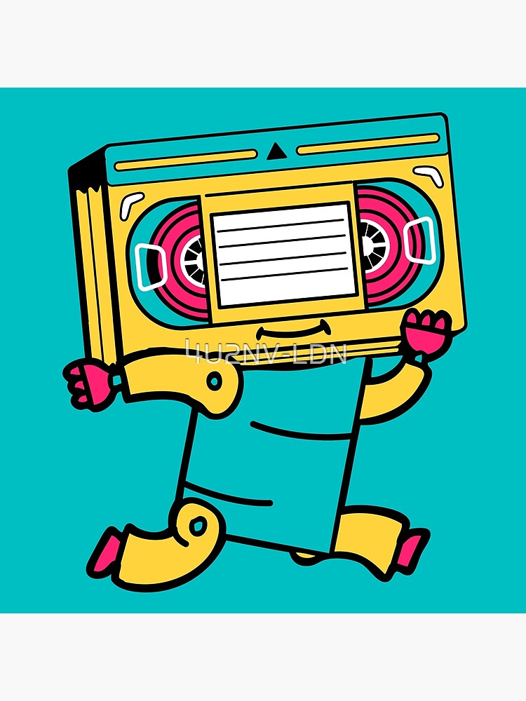 "Happy Running Retro VHS Robot" Poster by 4U2NVLDN Redbubble